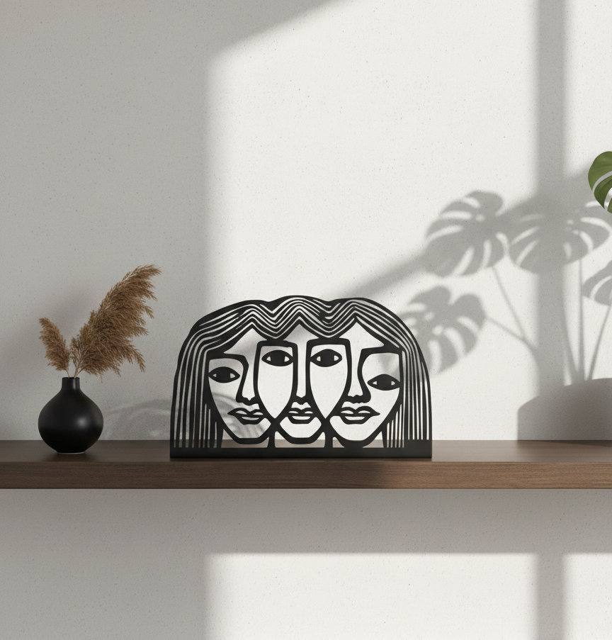 Triple Face Silhouette