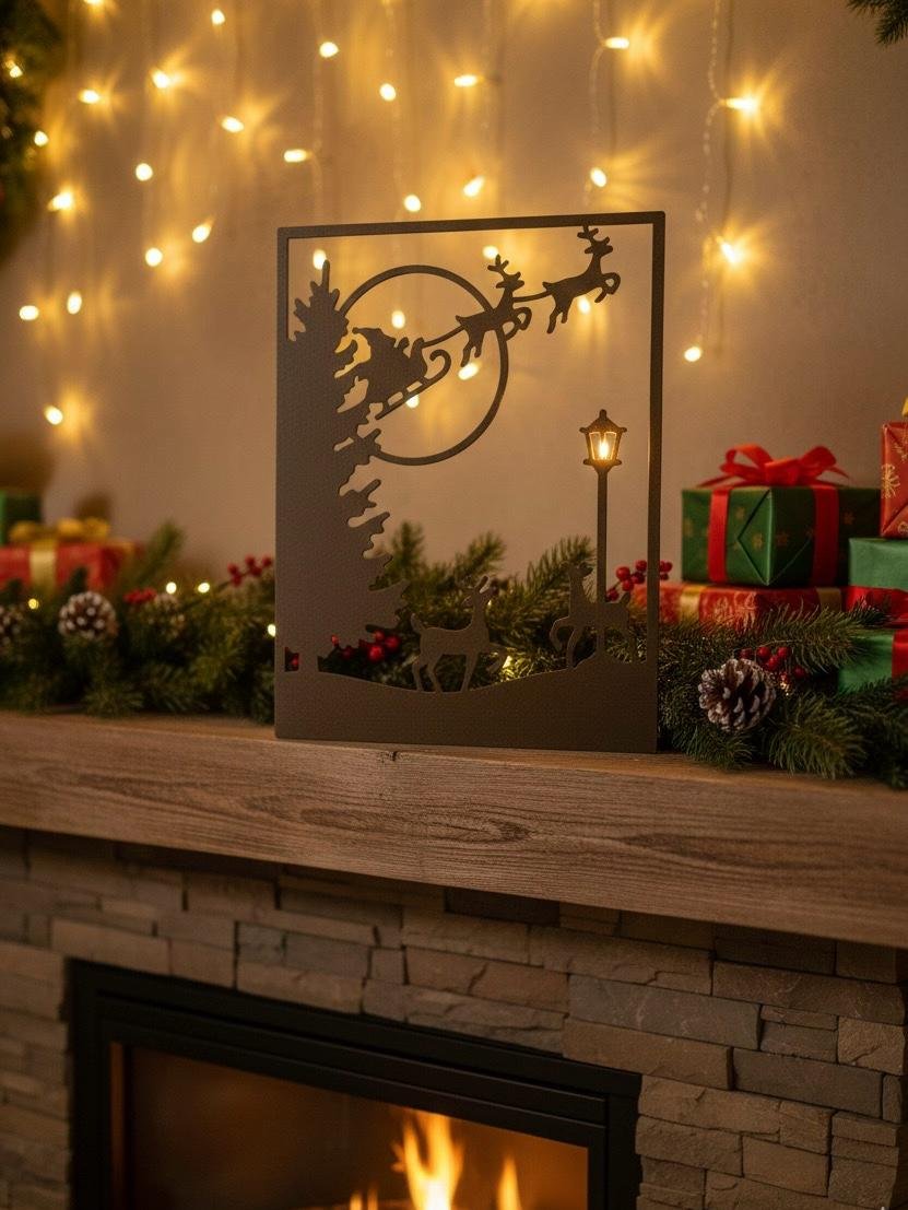 Night Scene Metal Frame Decor