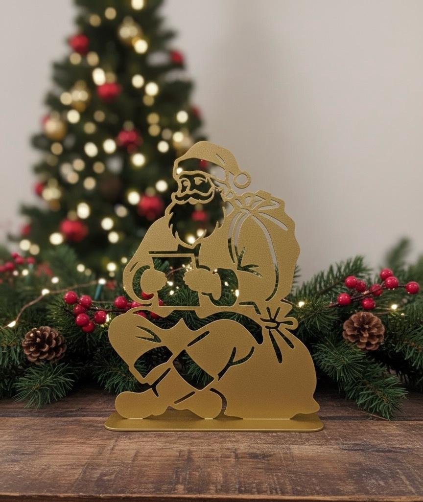 Sitting Santa with Presents Silhouette