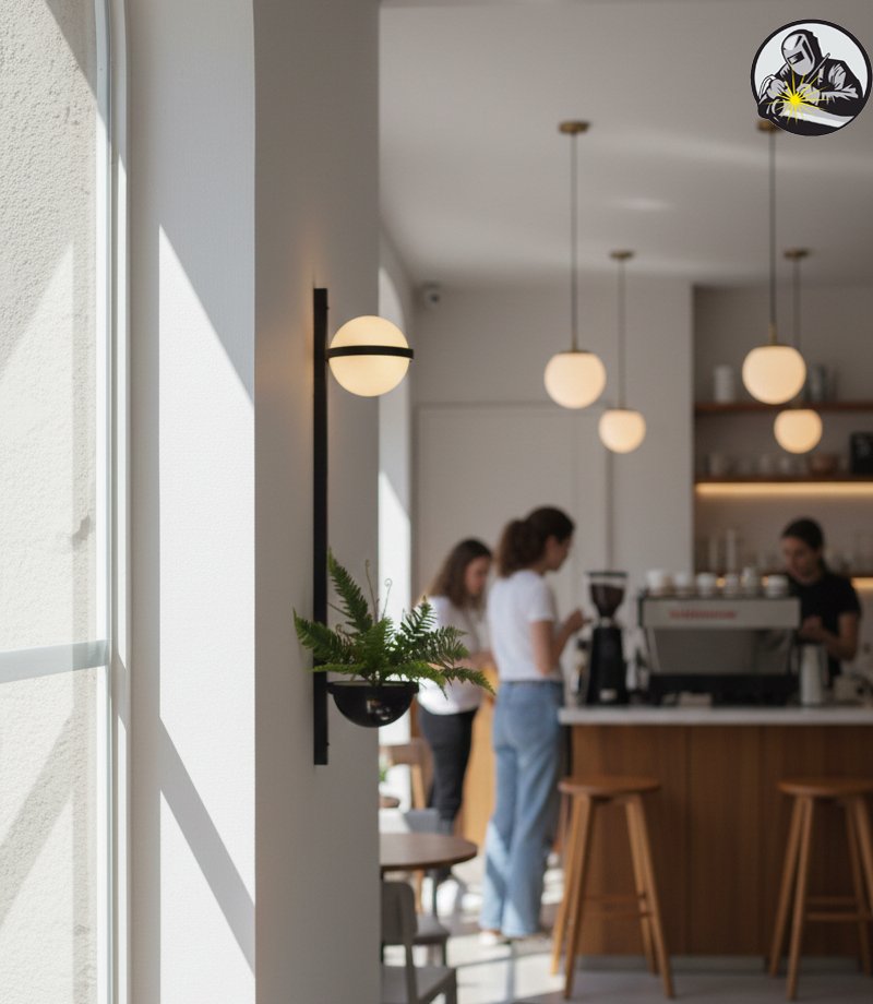 Wall-Mounted Planter with Sconce