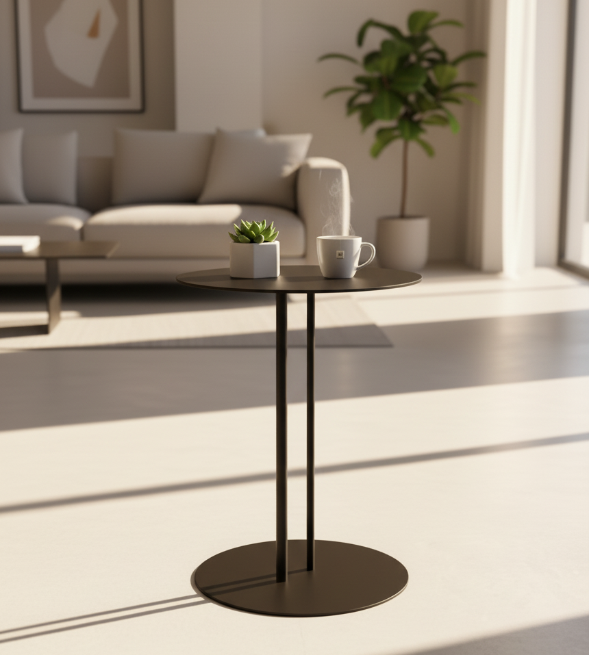 Sleek Modern Round Side Table