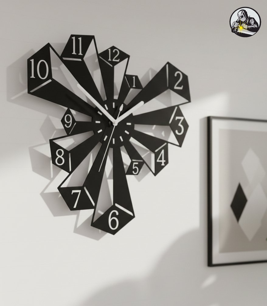 Explosive Geometric Wall Clock